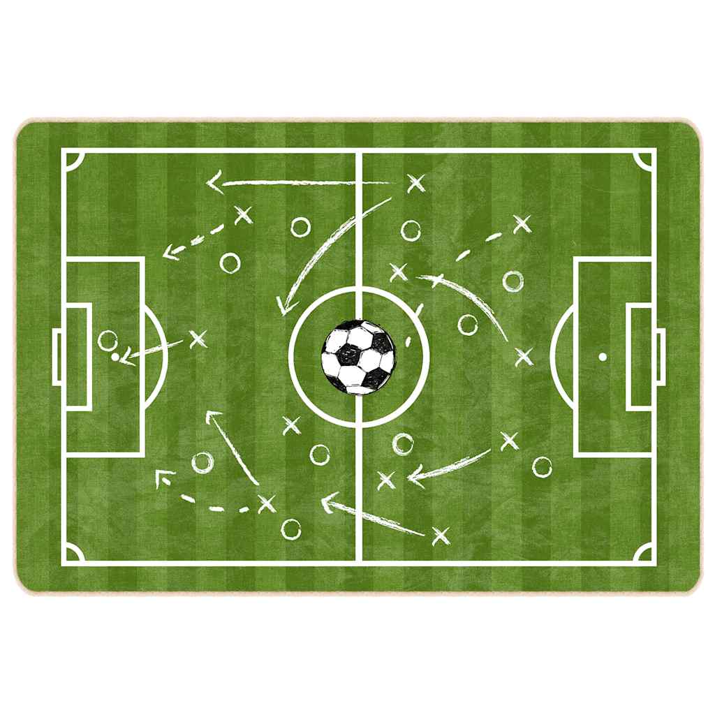 vidaXL Kids' Rug Green 160x230 cm Football Field Washable 2
