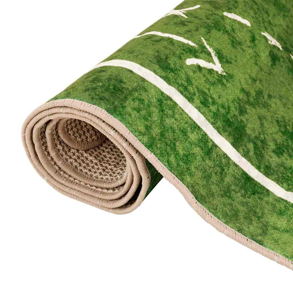 vidaXL Kids' Rug Green 160x230 cm Football Field Washable 5
