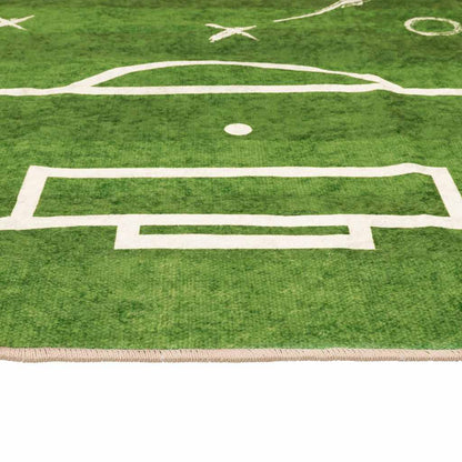 vidaXL Kids' Rug Green 160x230 cm Football Field Washable 6