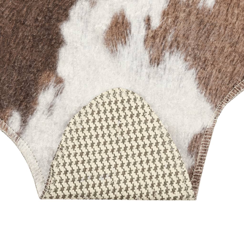 vidaXL Rug Brown and White 120x170 cm Cow Pattern Washable 5