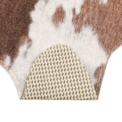 vidaXL Rug Brown and White 120x170 cm Cow Pattern Washable 5