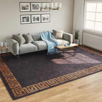 vidaXL Rug Washable and Gold Black