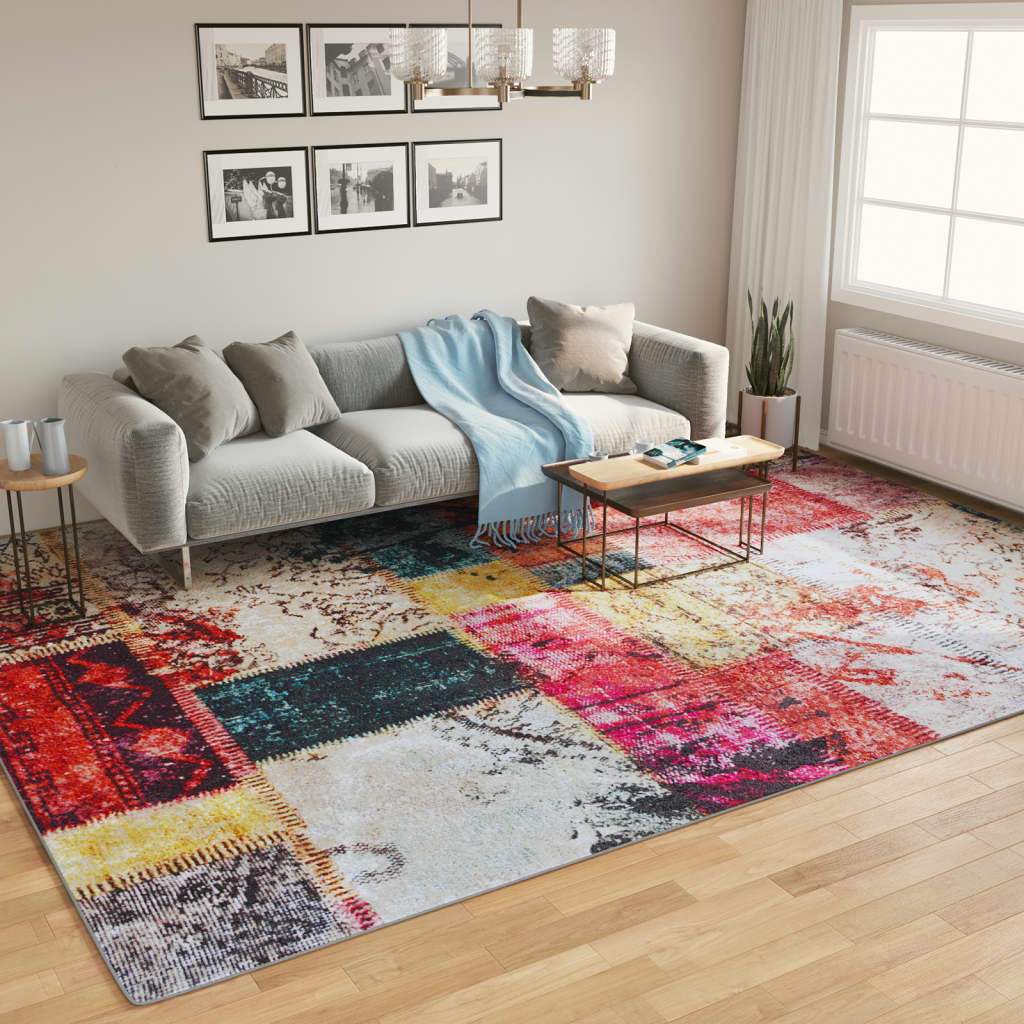 vidaXL Rug Washable Multicolour Patchwork