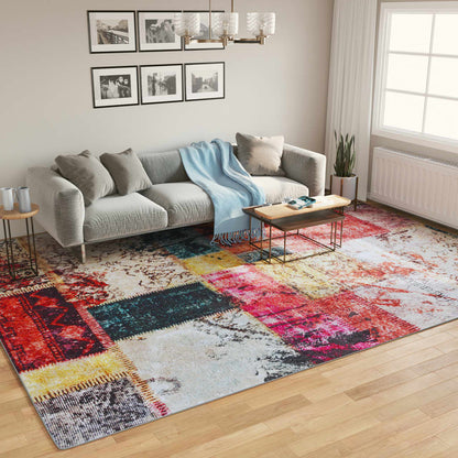 vidaXL Rug Washable Multicolour Patchwork