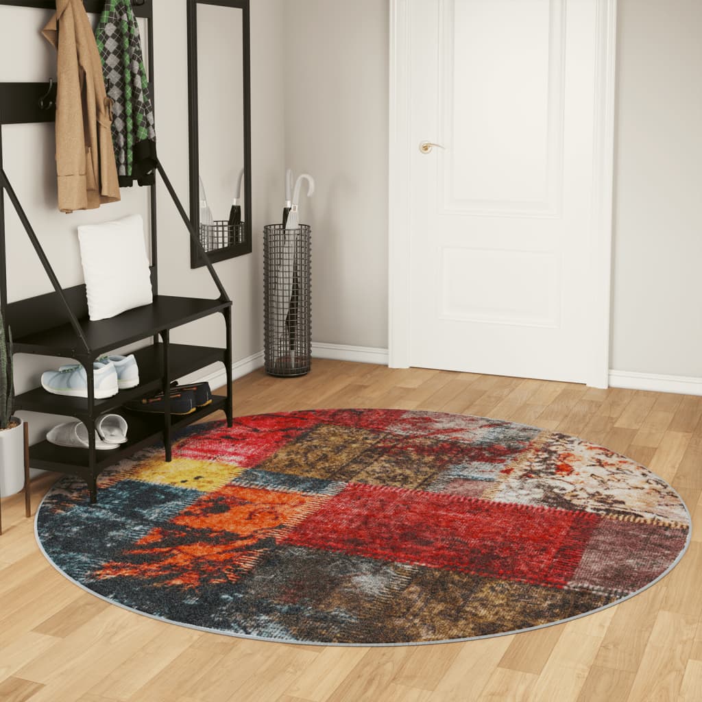 vidaXL Rug Washable Multicolour Patchwork