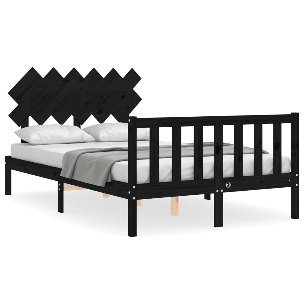 Bed Frame without Mattress Solid Wood Pine Length 190 cm 135 cm