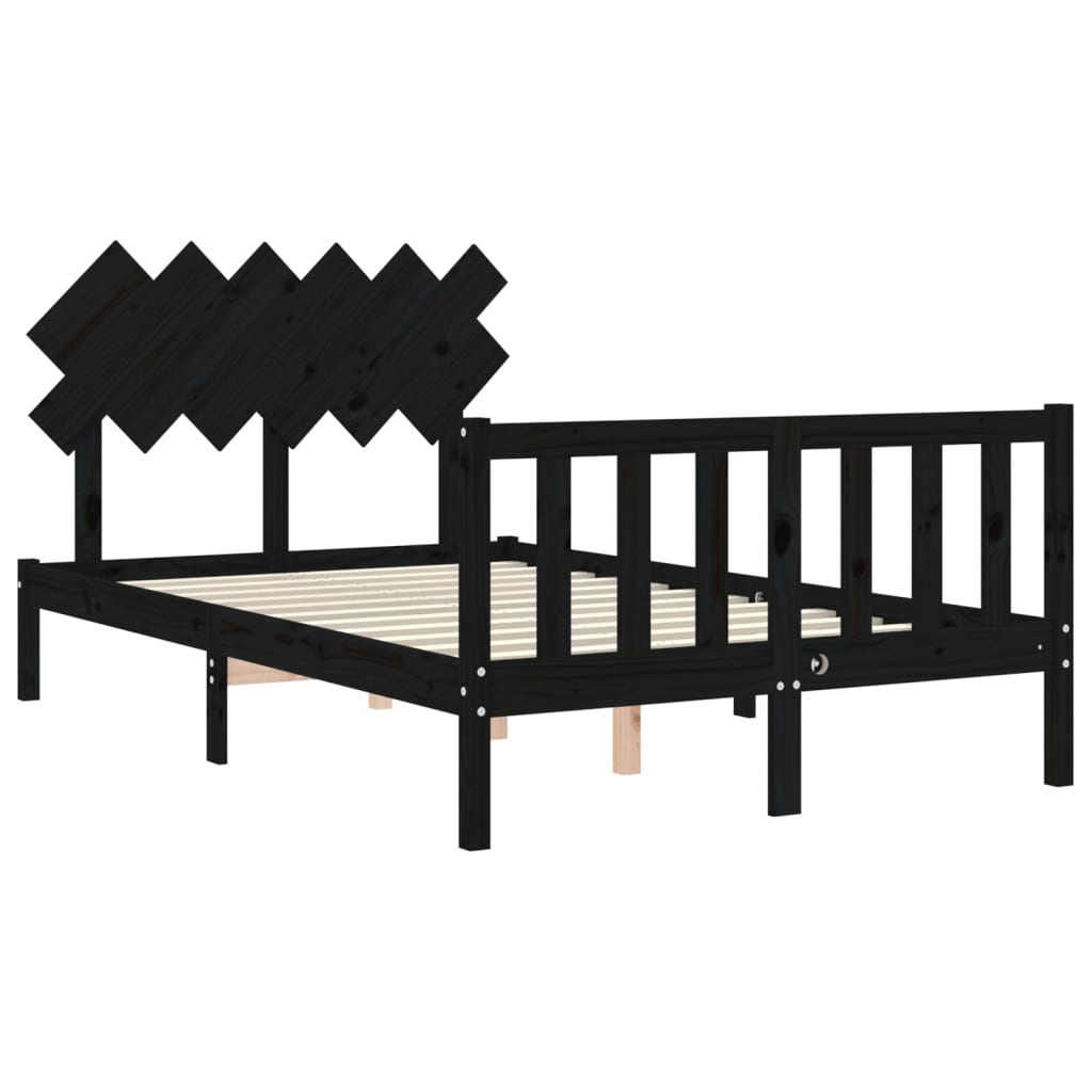 Bed Frame without Mattress Solid Wood Pine Length 190 cm 135 cm