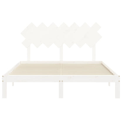 Bed Frame without Mattress Solid Wood Pine Length White