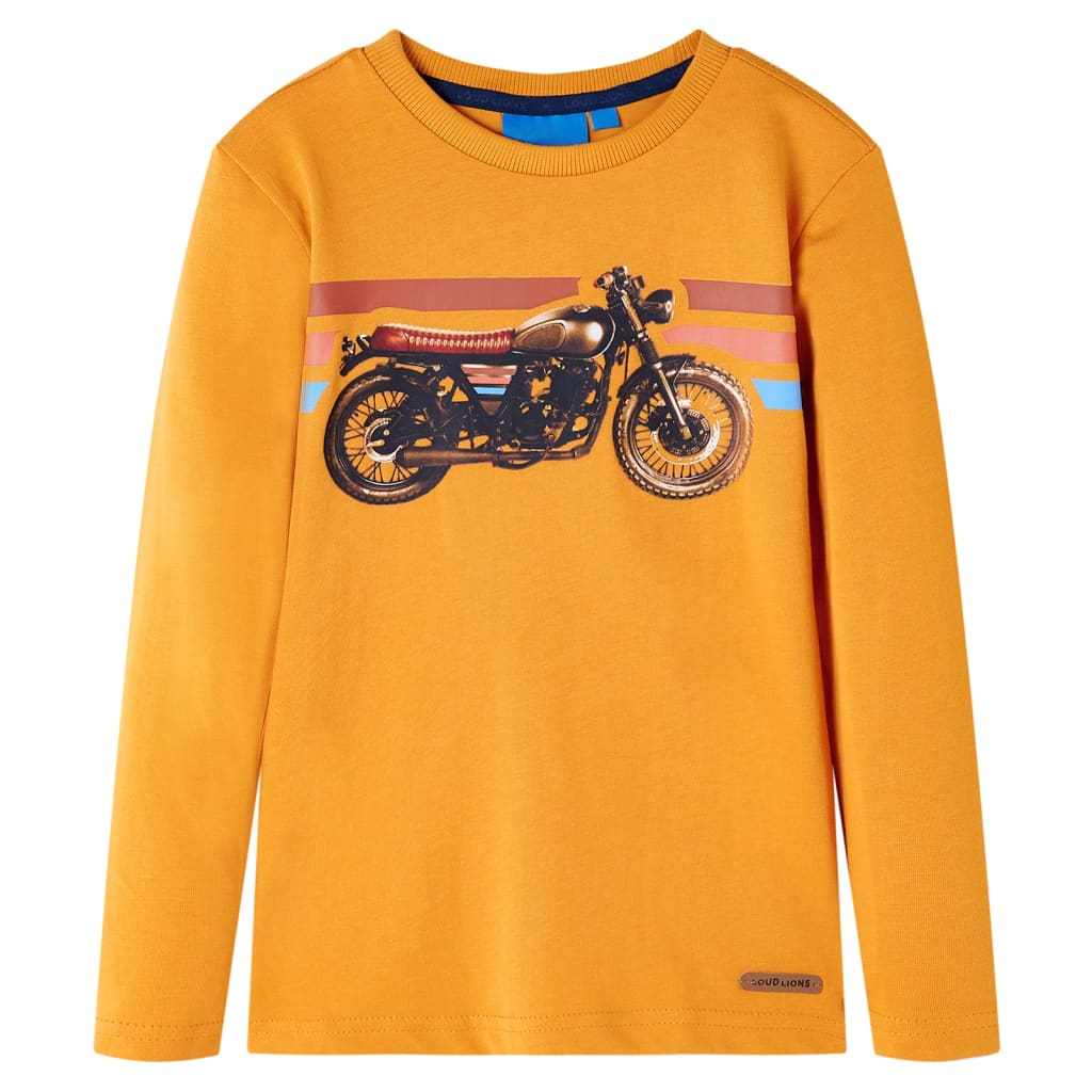 Kids' T-shirt with Long Sleeves 92 Ochre