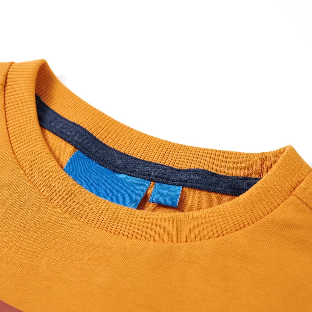 Kids' T-shirt with Long Sleeves 92 Ochre