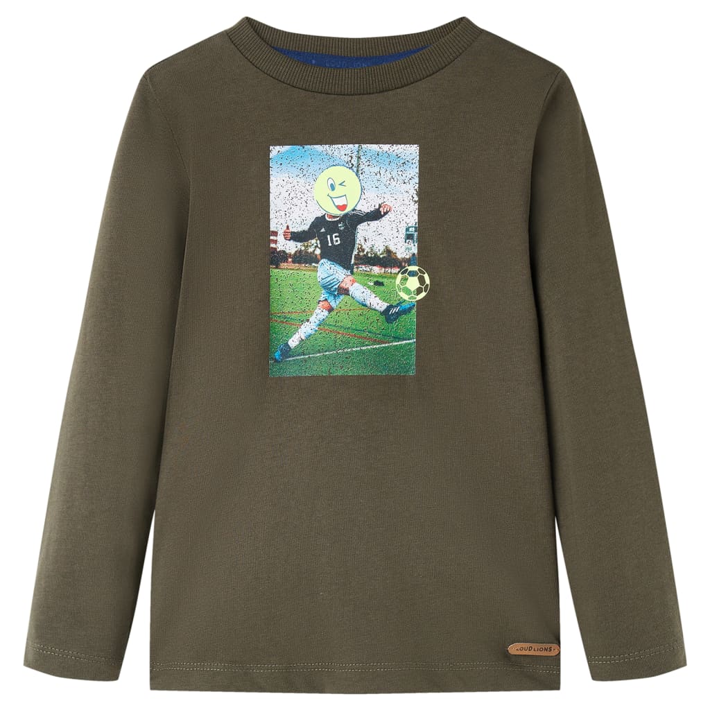Kids' T-shirt with Long Sleeves 92 Khaki 104 (3-4y)