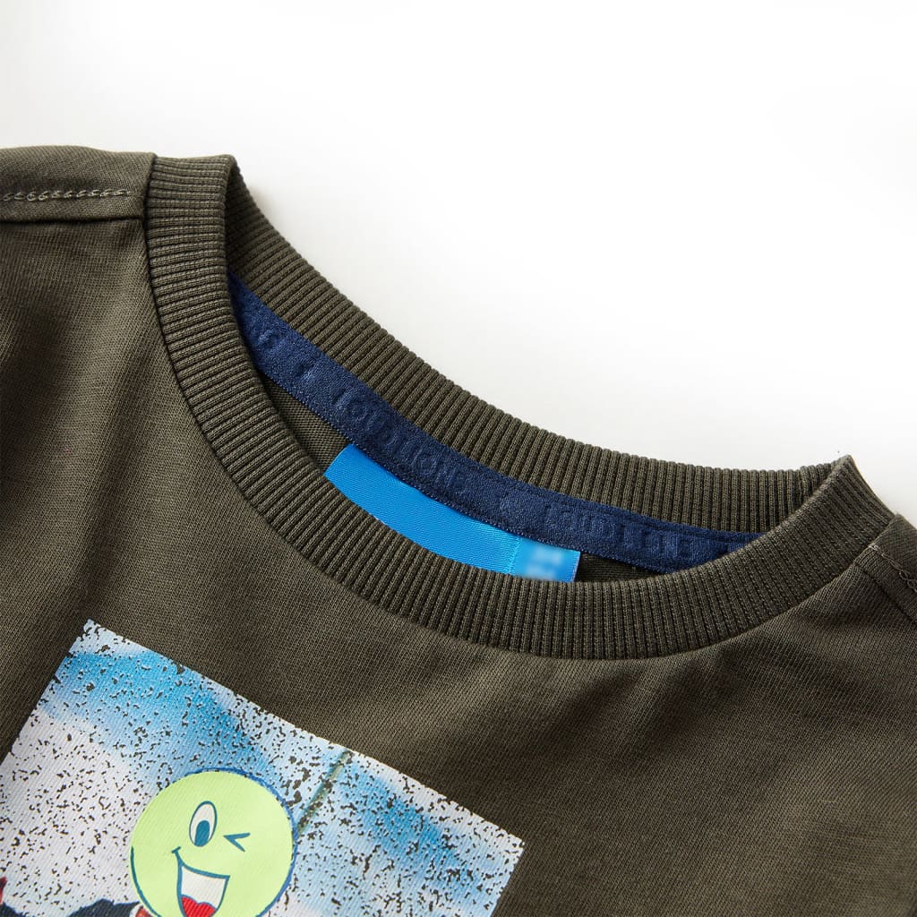Kids' T-shirt with Long Sleeves 92 Khaki 104 (3-4y)