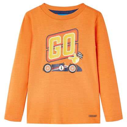 Kids' T-shirt with Long Sleeves 92 Orange 104 (3-4y)