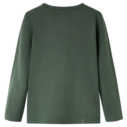 Kids' T-shirt with Long Sleeves 92 Dark green 104 (3-4y)