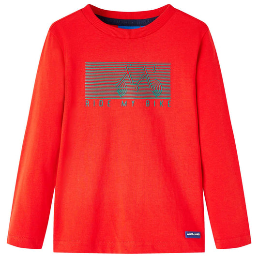 Kids' T-shirt with Long Sleeves Red 92 116 (5-6y)