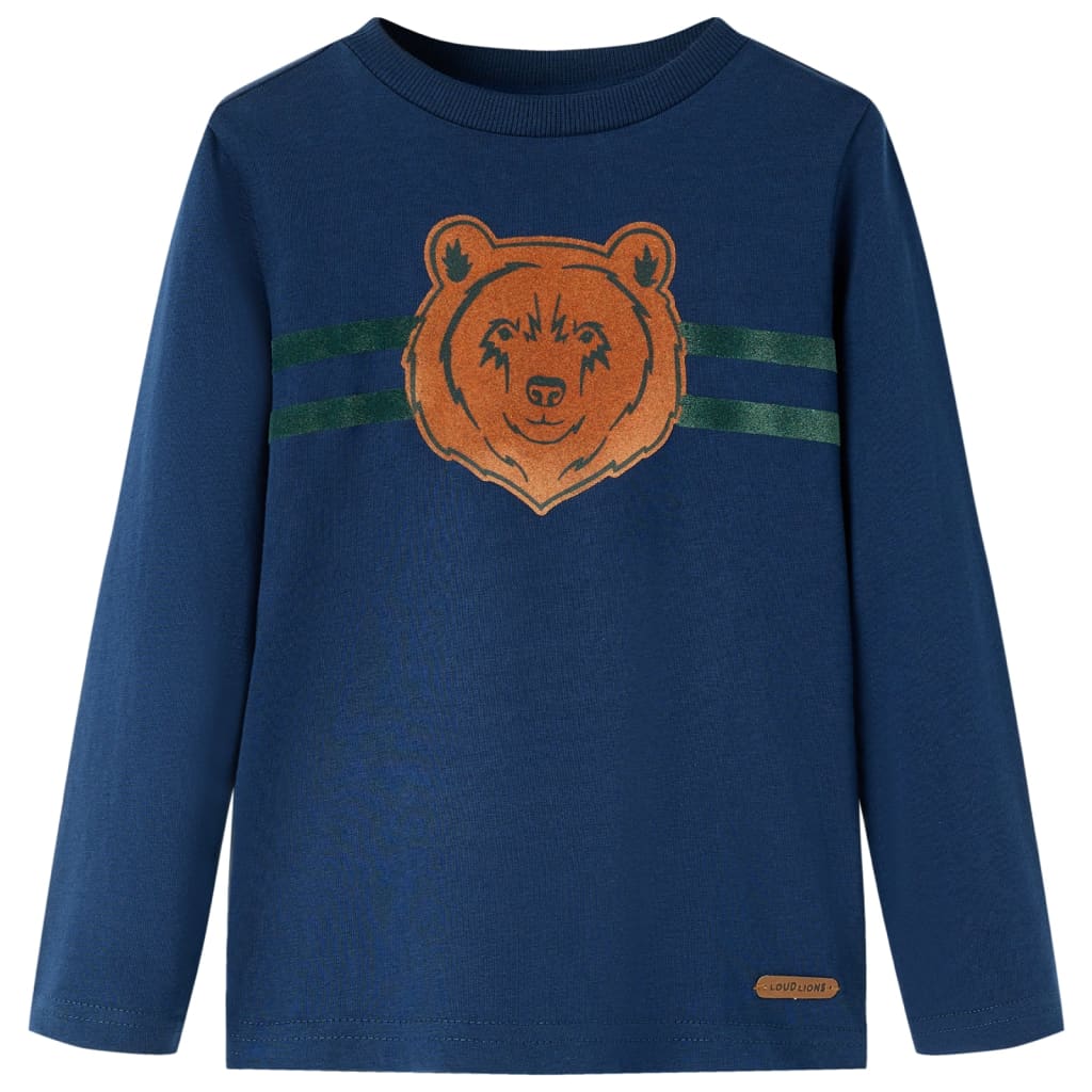 Kids' T-shirt with Long Sleeves 92 Navy blue 116 (5-6y)