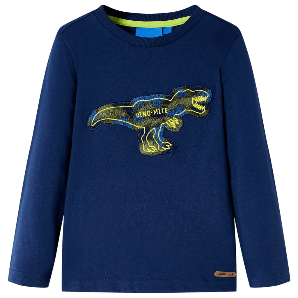 Kids' T-shirt with Long Sleeves 92 Navy 104 (3-4y)