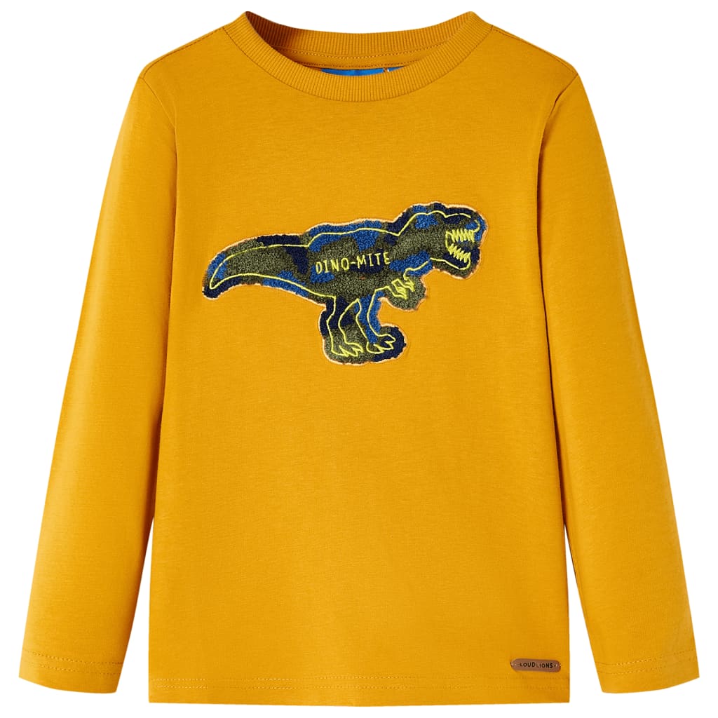 Kids' T-shirt with Long Sleeves 92 Ochre 128 (7-8y)
