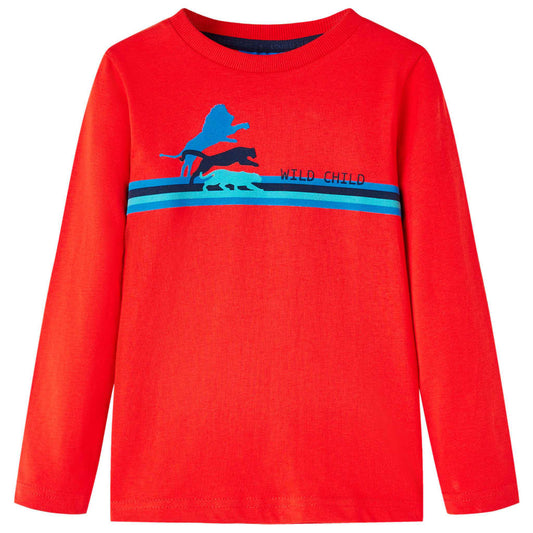 Kids' T-shirt with Long Sleeves 92 Red