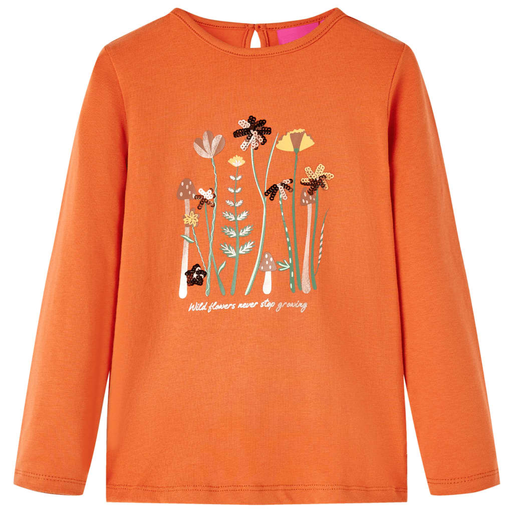 Kids' T-shirt with Long Sleeves Old 92 Orange 128 (7-8y)
