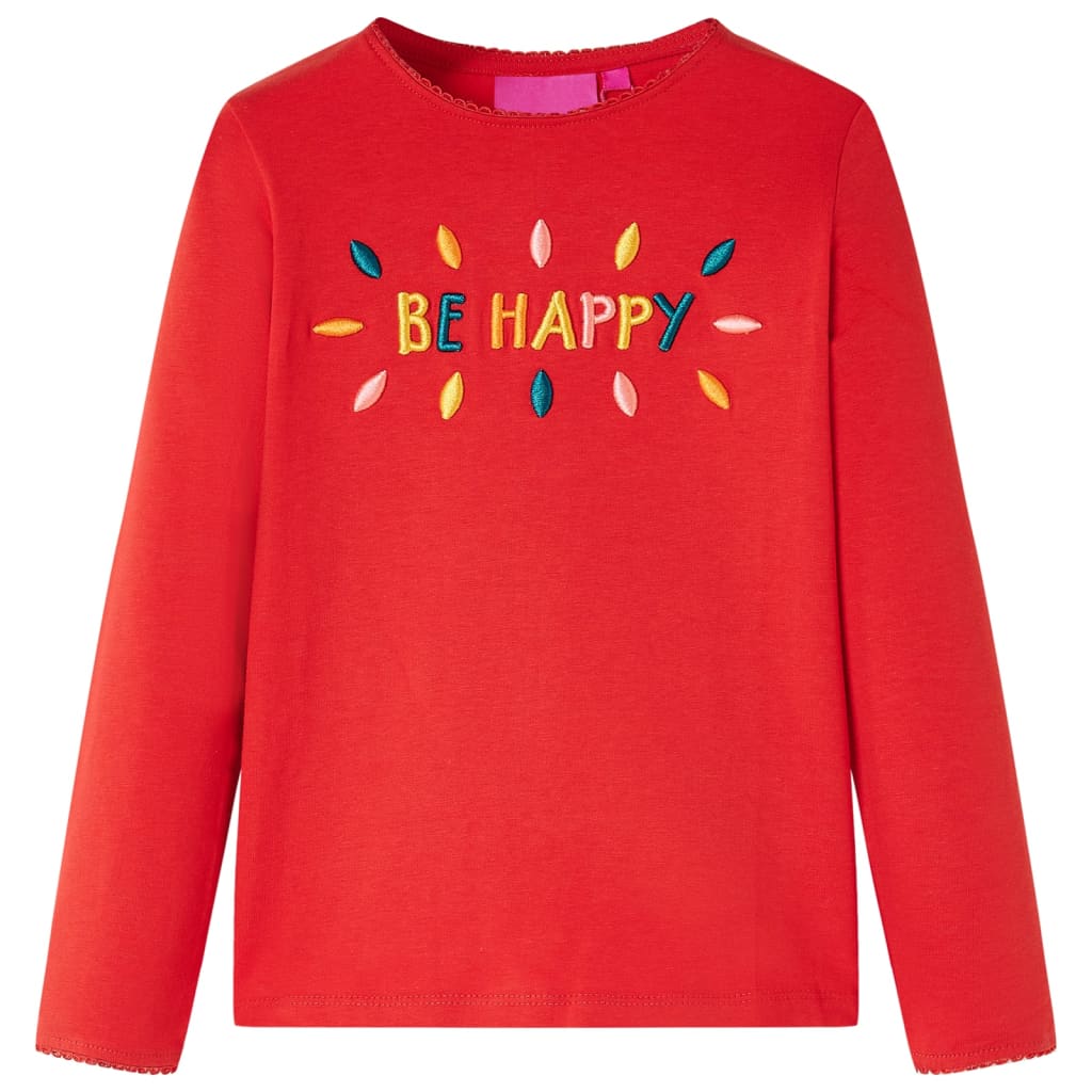 Kids' T-shirt with Long Sleeves 92 Red 128 (7-8y)