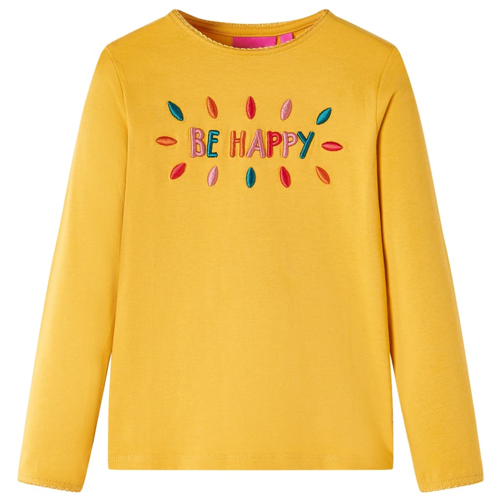 Kids' T-shirt with Long Sleeves 92 Ochre 104 (3-4y)