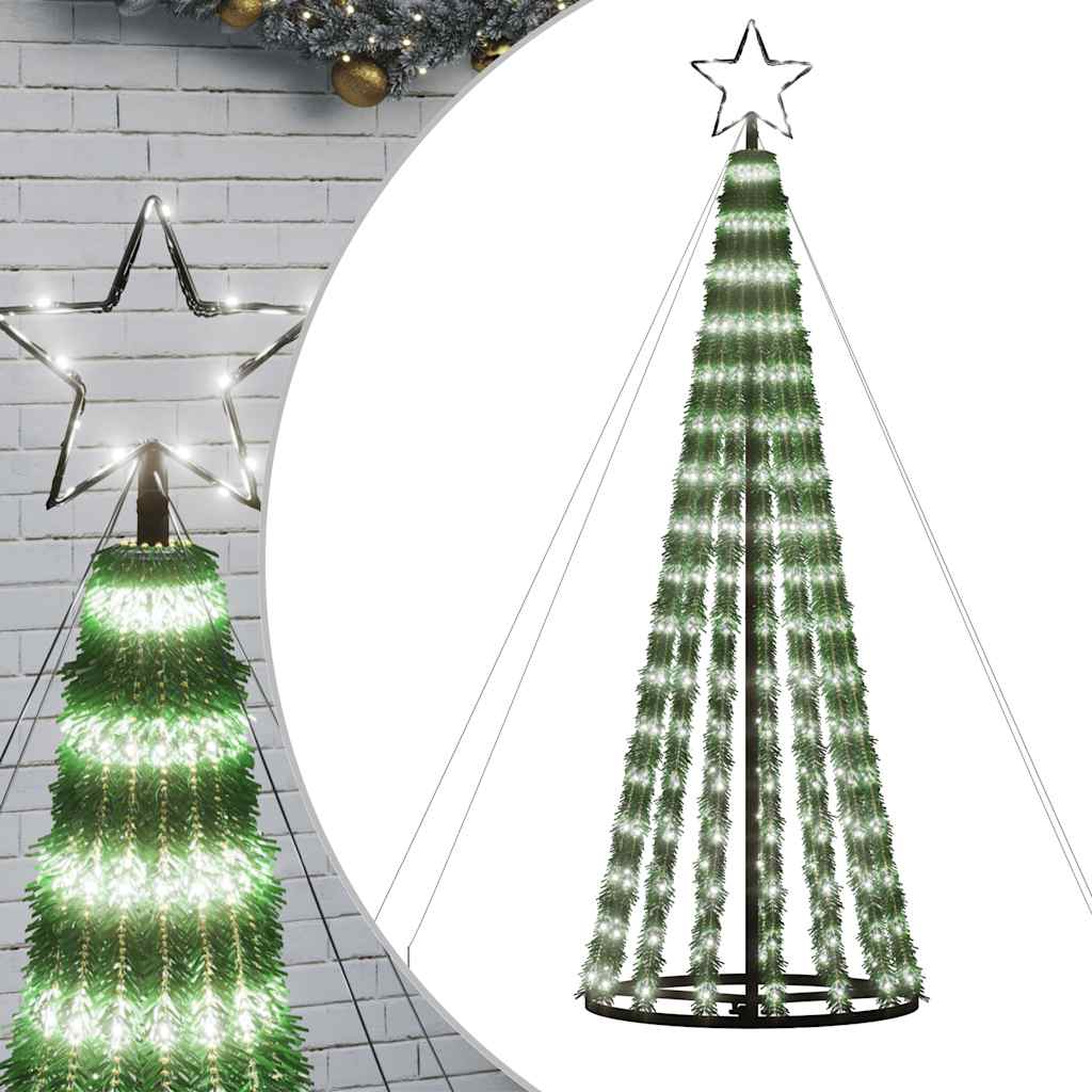 vidaXL LED Christmas Tree 275 LEDs Cold White 180 cm 2