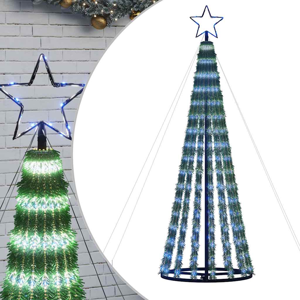 vidaXL LED Christmas Tree 275 LEDs Blue 180 cm 2