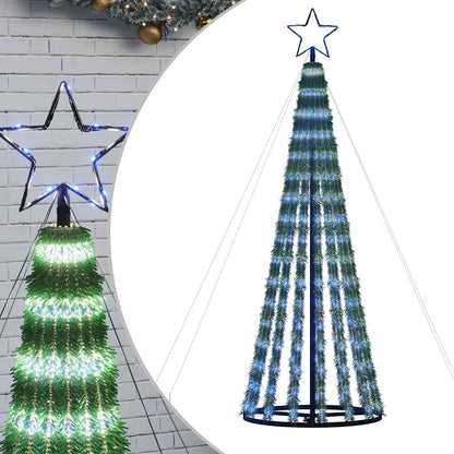 vidaXL LED Christmas Tree 275 LEDs Blue 180 cm 2