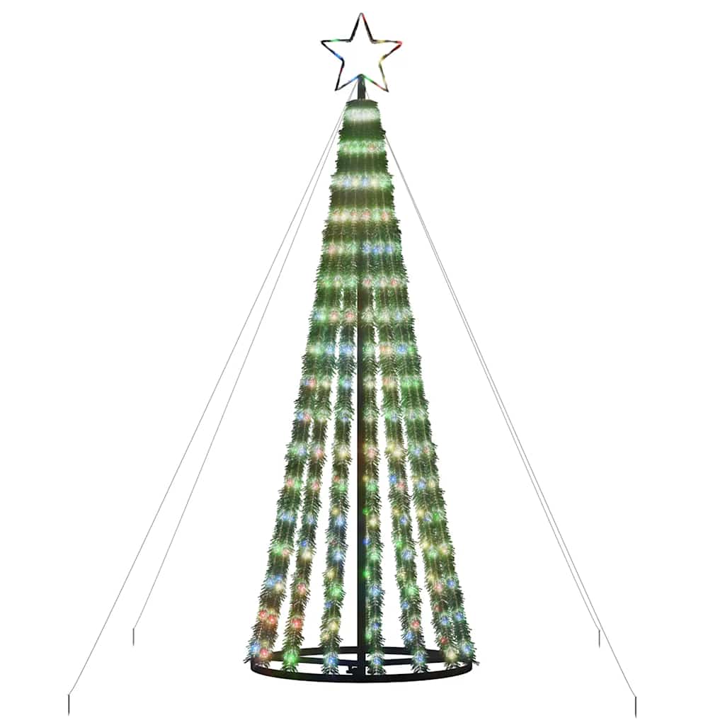 vidaXL LED Christmas Tree 275 LEDs Colourful 180 cm 3