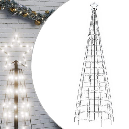 vidaXL LED Christmas Tree with Spikes 570 LEDs Cold White 300 cm 2