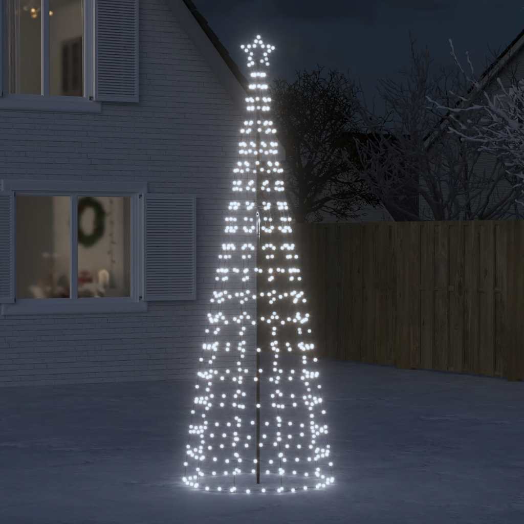 vidaXL LED Christmas Tree with Spikes 570 LEDs Cold White 300 cm 1