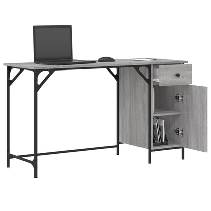 vidaXL Computer Desk Grey Sonoma 131x48x75 cm Engineered Wood 4