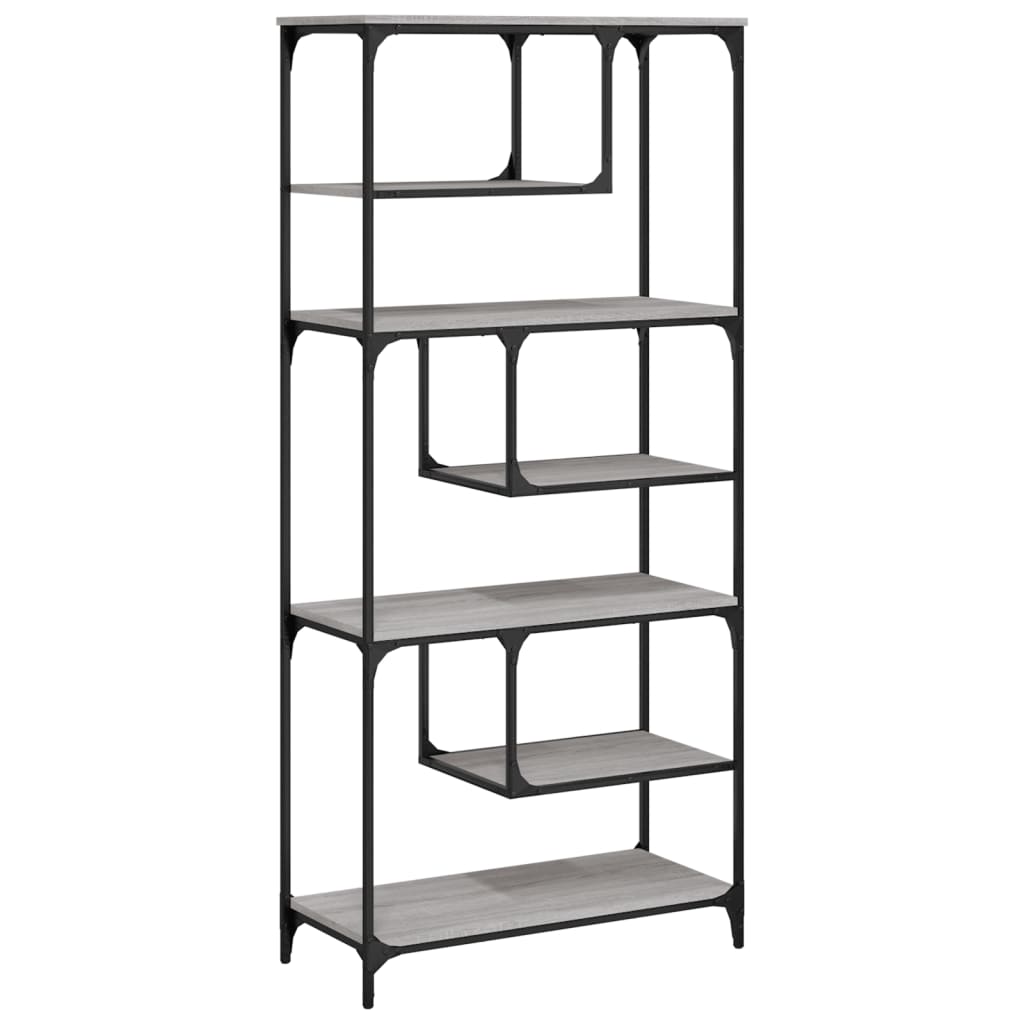 vidaXL Bookcase Grey Sonoma 81x36x176 cm Engineered Wood 2