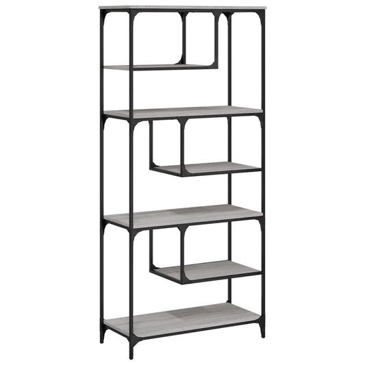 vidaXL Bookcase Grey Sonoma 81x36x176 cm Engineered Wood 2