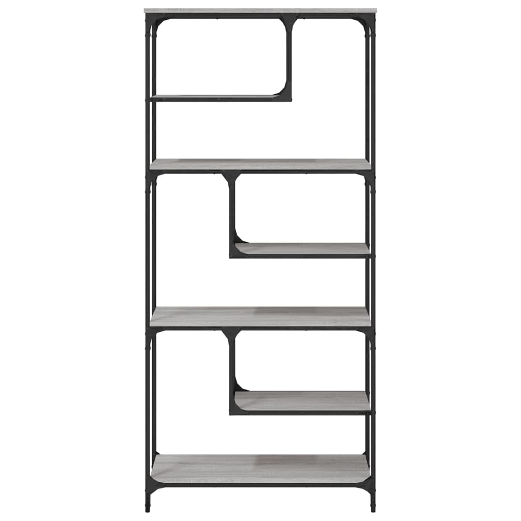 vidaXL Bookcase Grey Sonoma 81x36x176 cm Engineered Wood 5