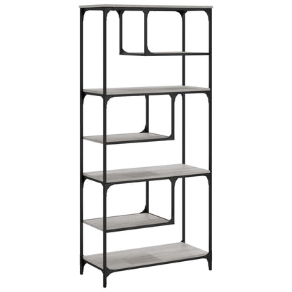 vidaXL Bookcase Grey Sonoma 81x36x176 cm Engineered Wood 6