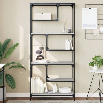 vidaXL Bookcase Grey Sonoma 81x36x176 cm Engineered Wood 1