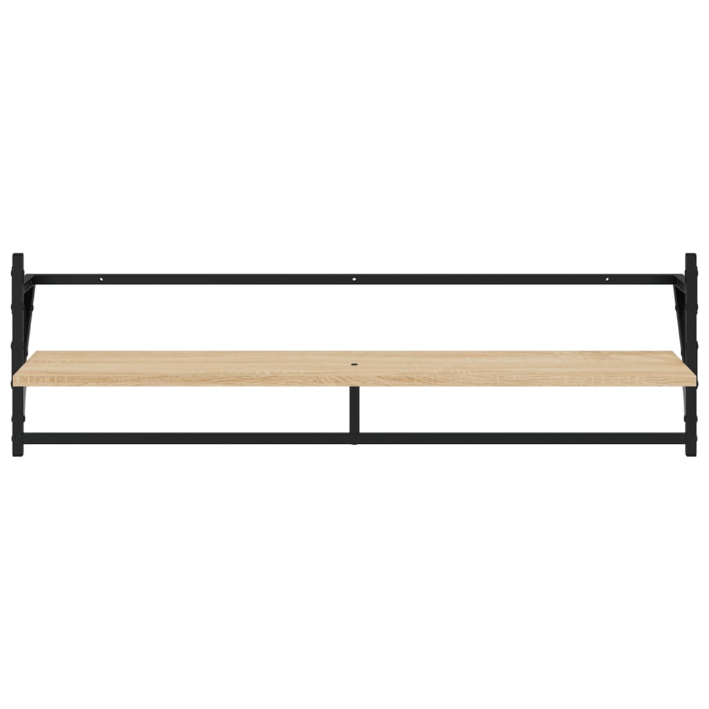 vidaXL 6 Piece Wall Shelf Set with Bars Sonoma Oak Engineered Wood 6