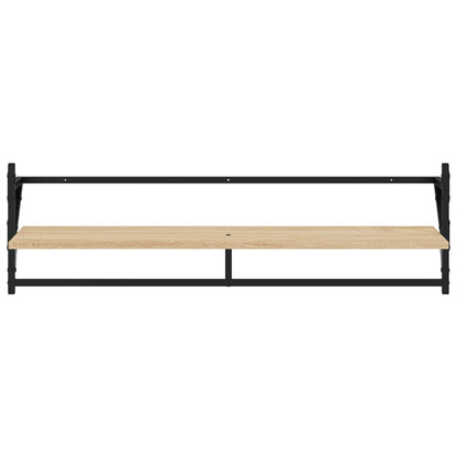 vidaXL 6 Piece Wall Shelf Set with Bars Sonoma Oak Engineered Wood 6