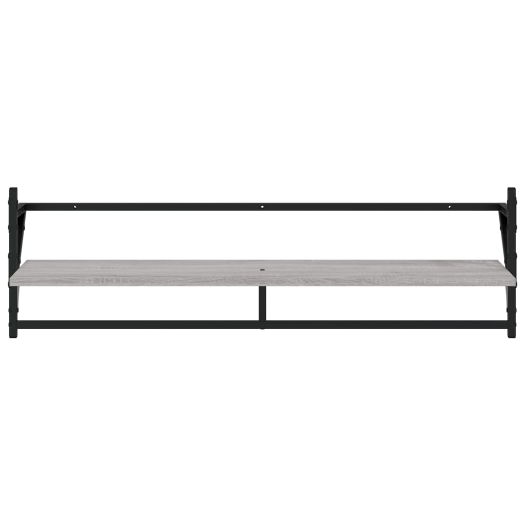 vidaXL 6 Piece Wall Shelf Set with Bars Grey Sonoma Engineered Wood 6