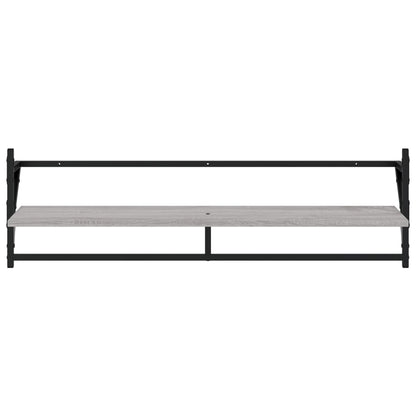 vidaXL 6 Piece Wall Shelf Set with Bars Grey Sonoma Engineered Wood 6