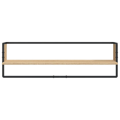 vidaXL 6 Piece Wall Shelf Set with Bars Sonoma Oak Engineered Wood 5
