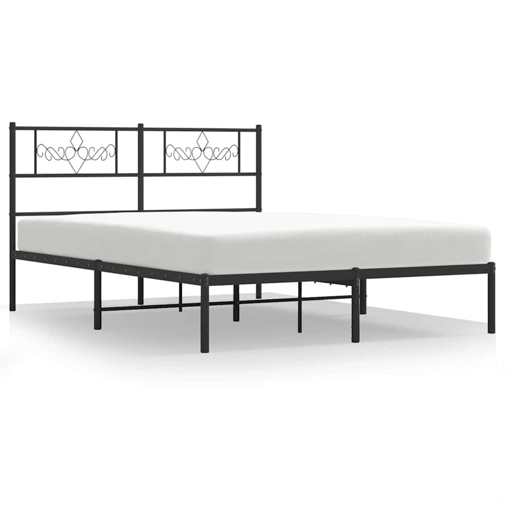 vidaXL Bed Frame | Black | Steel | Double | Bed Frame | Rectangular 2