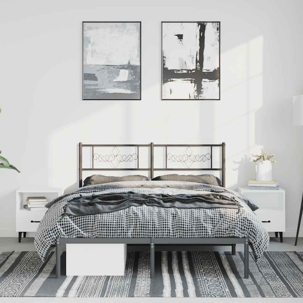 vidaXL Bed Frame | Black | Steel | Double | Bed Frame | Rectangular 4