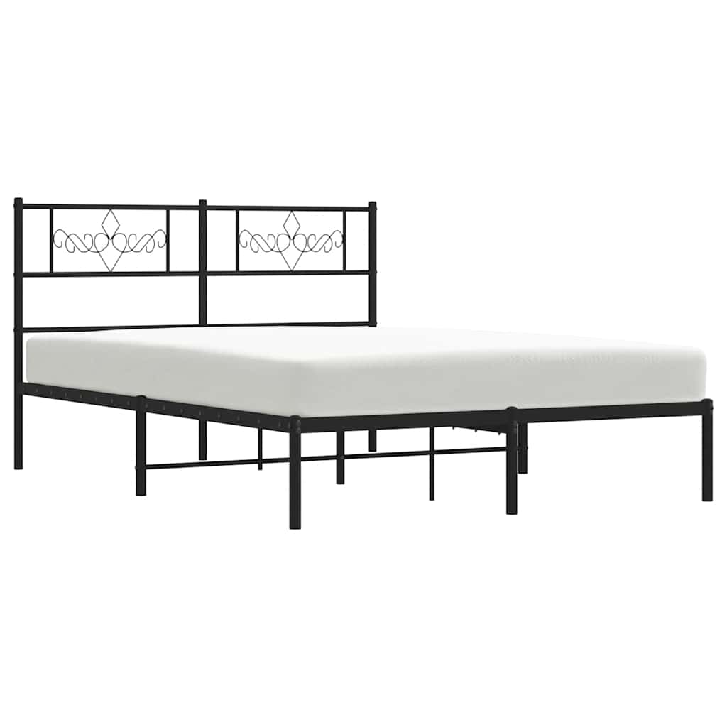 vidaXL Bed Frame | Black | Steel | Double | Bed Frame | Rectangular 5