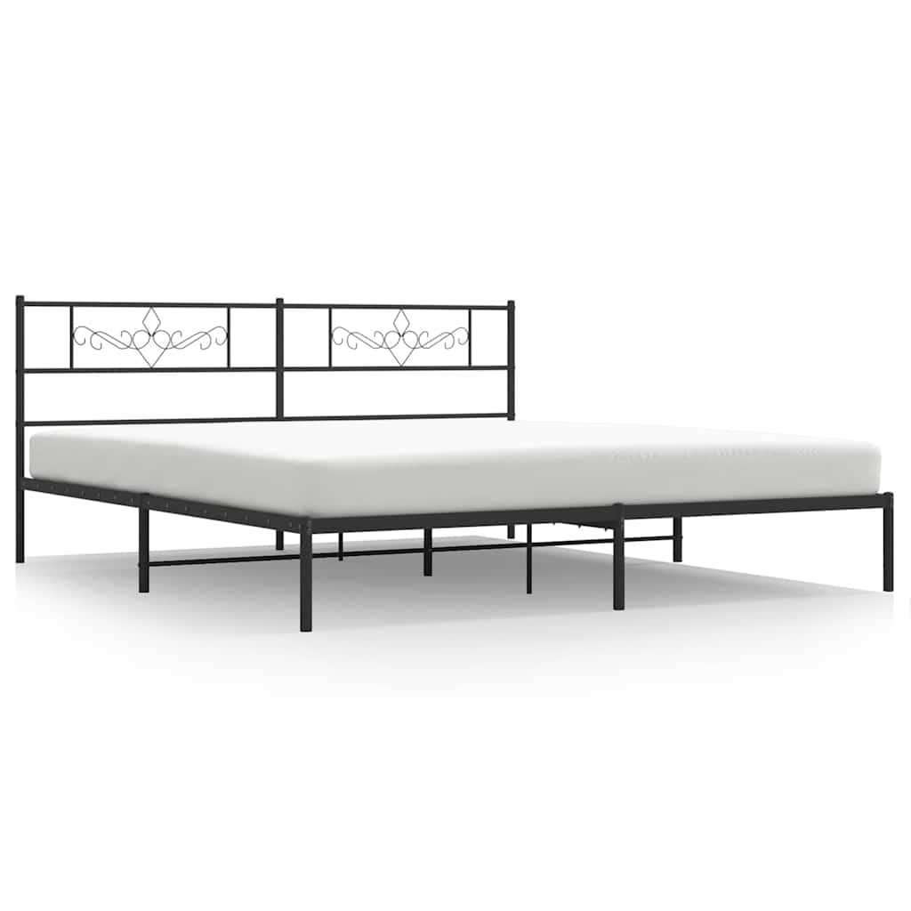vidaXL Bed Frame | Black | Powder-Coated Steel | Double | Bed Frame 2