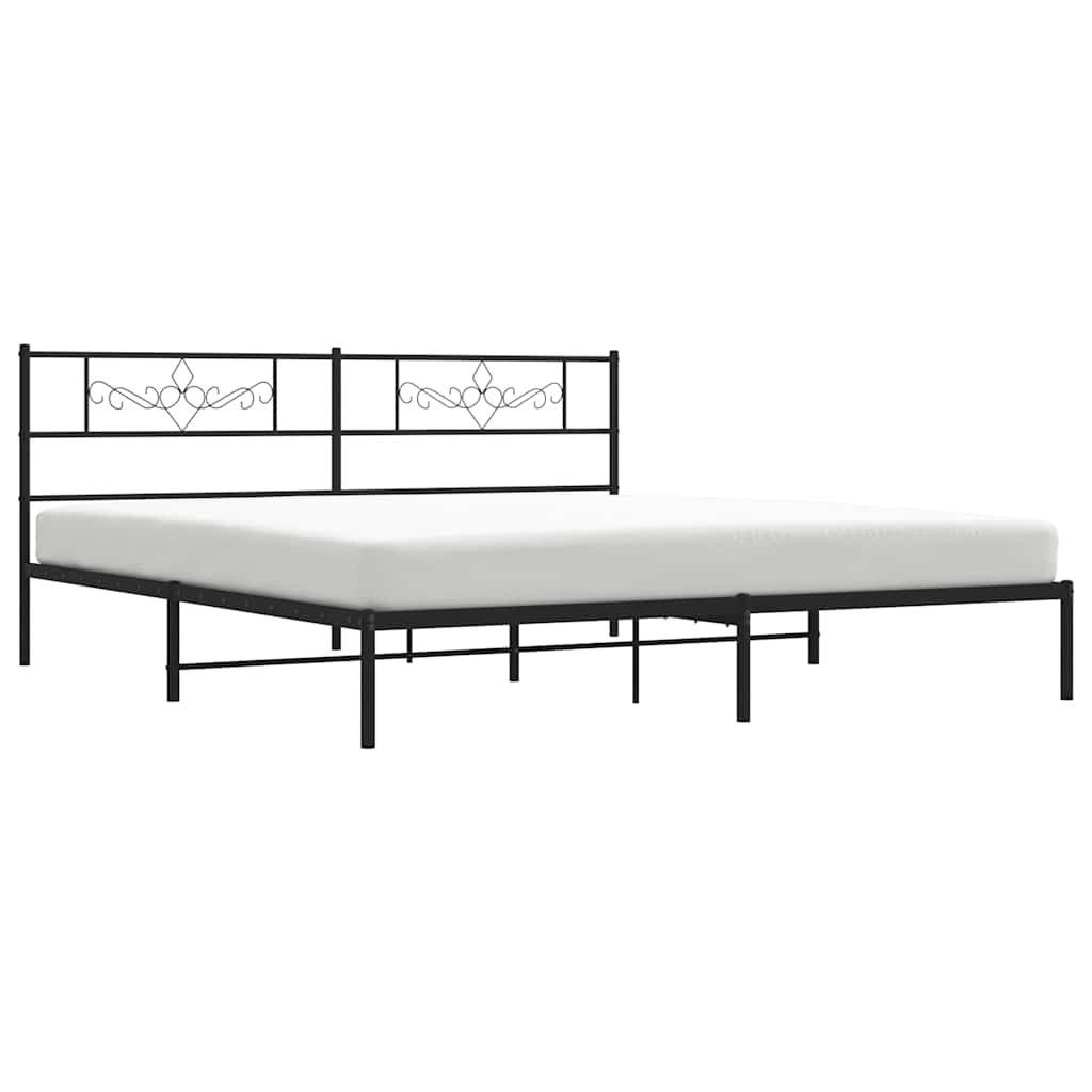 vidaXL Bed Frame | Black | Powder-Coated Steel | Double | Bed Frame 5