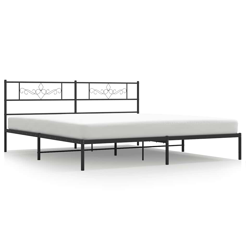 vidaXL Bed Frame | Black | Powder-Coated Steel | 193x203 cm | Bed Frame 2