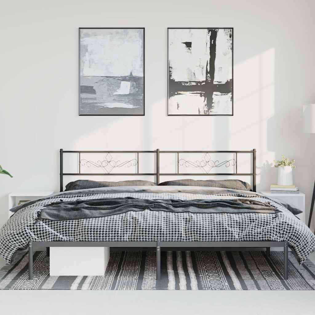 vidaXL Bed Frame | Black | Powder-Coated Steel | 193x203 cm | Bed Frame 4